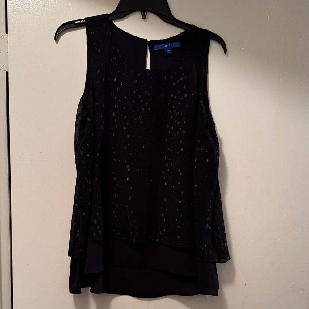 Apt. 9 Black Textured Sleeveless Blouse
